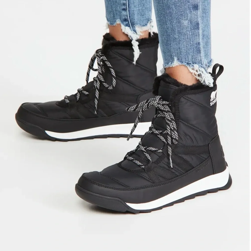 Sorel Black and White Kids Snow Boot